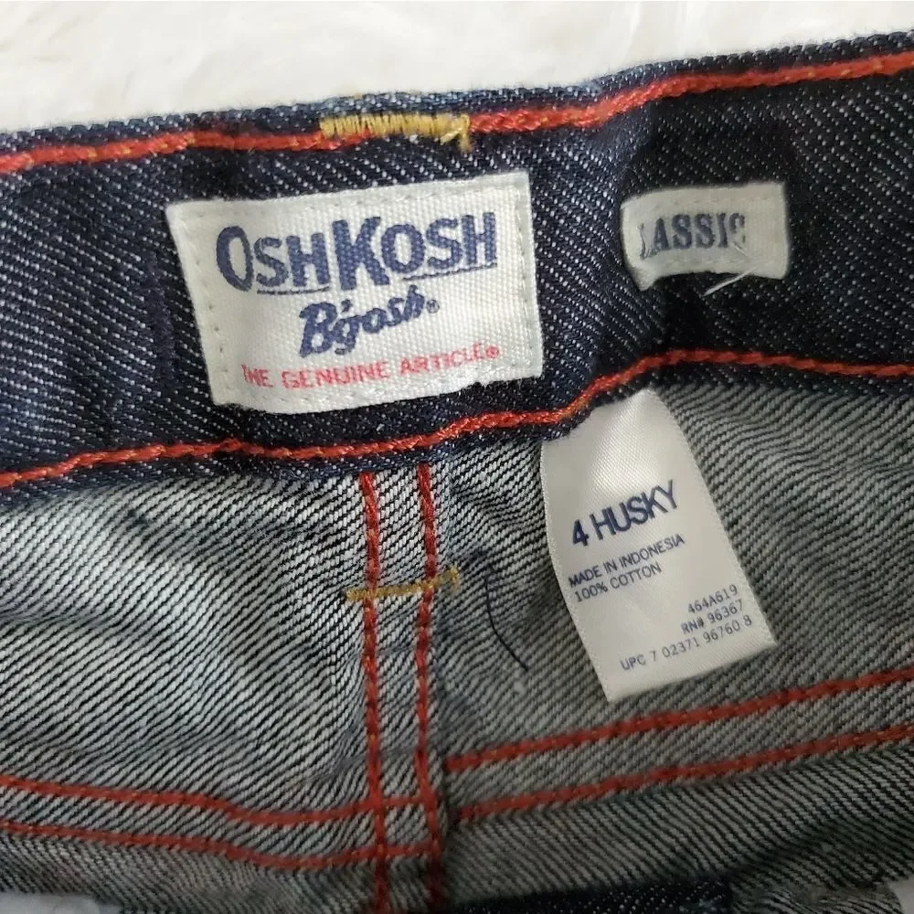 New With Tags Oshkosh b'gosh Boy's Size 4 Husky Classic Jeans with EZ Adjust